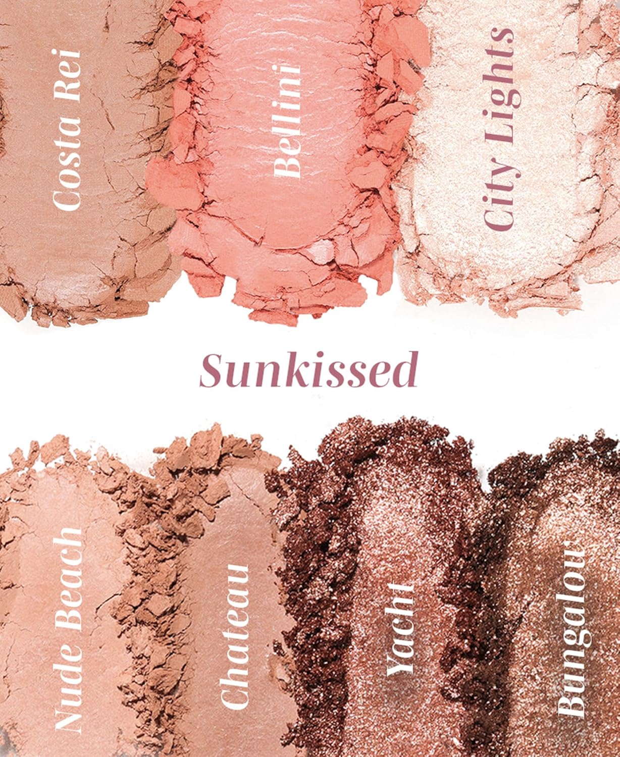Wander Beauty Getaway Eye & Face Palette - Sunkissed (Light/Medium) - Full Face Makeup Palette Enriched With Vitamin E - For Day & Night Looks - 4 Shadows, Highlighter, Blush, and Bronzer - 0.34 fl oz