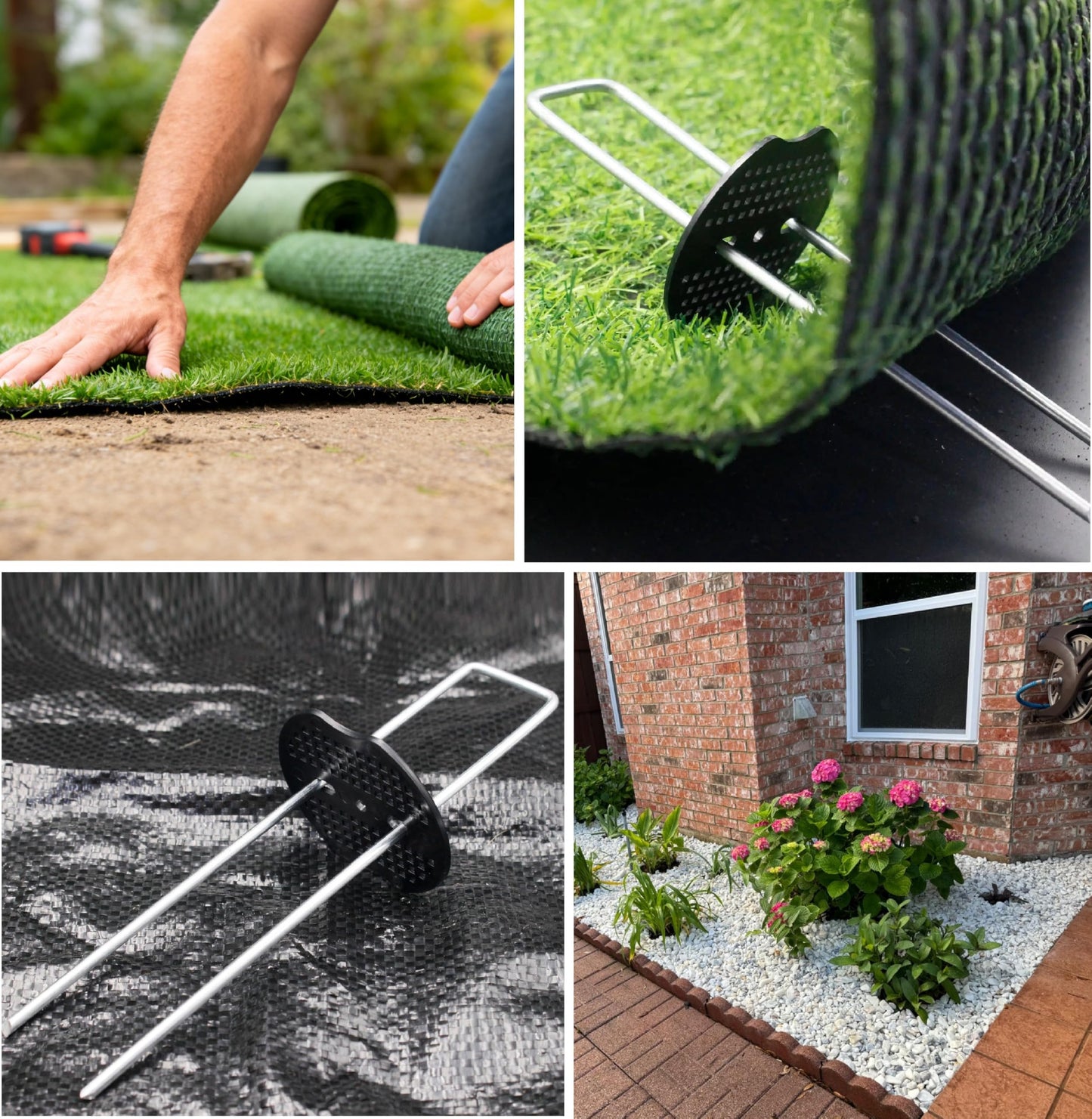 8 Inch 100 PCS Galvanized Landscape Staples with 100 PCS Gasket, Landscape Fabric Pins Stakes Lawn Ground Cover Graden Staples Spikes Weed Barrier Stakes