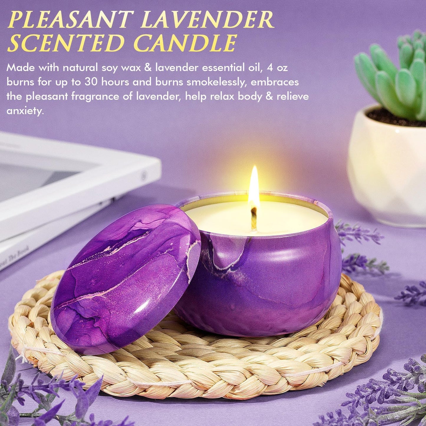 Birthday Gifts for Women Self Care Gifts Get Well Soon Gifts, Lavender Relaxing Spa Gifts Basket Care Package w/ Flannel Blanket 40 OZ Tumbler, Mothers Day Gifts for Mom Her Wife Friends Sister Wife
