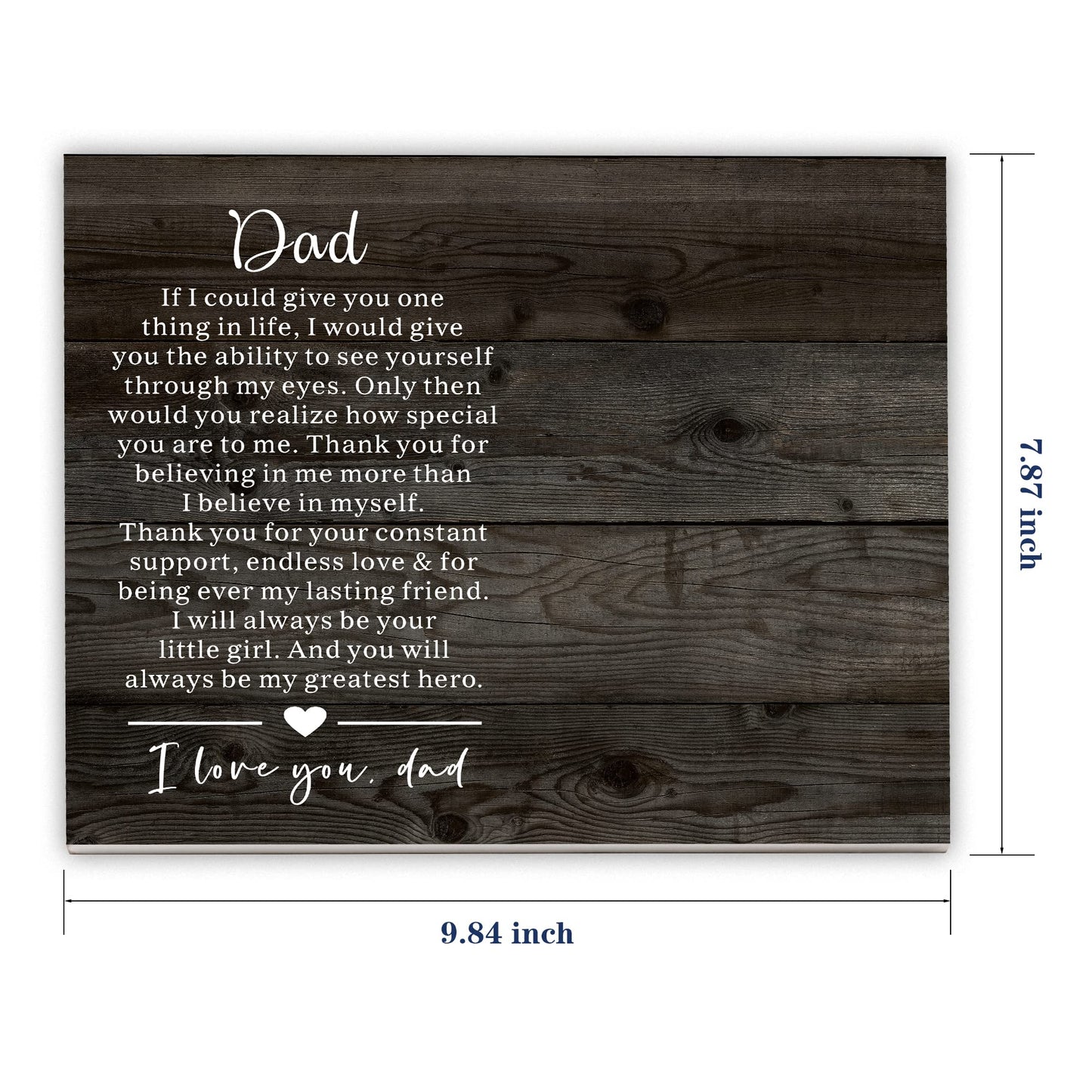 Father's Day & Birthday Keepsake Picture Frame for Dad from Daughter and Son - Best Dad Gift for Christmas