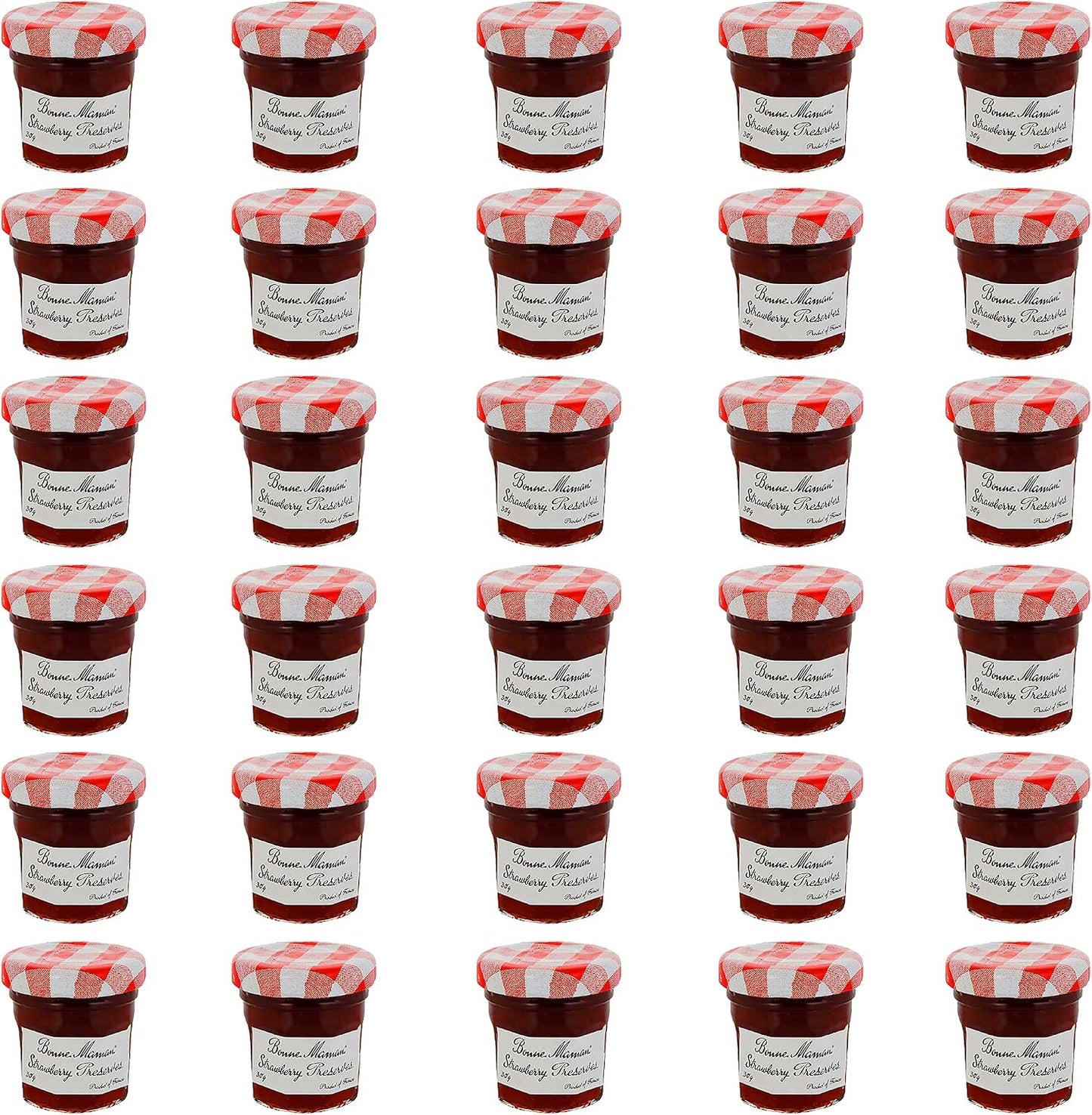 Bonne Maman Strawberry Preserve Mini Jars - 30 PCS x 1 OZ - Kosher Jam