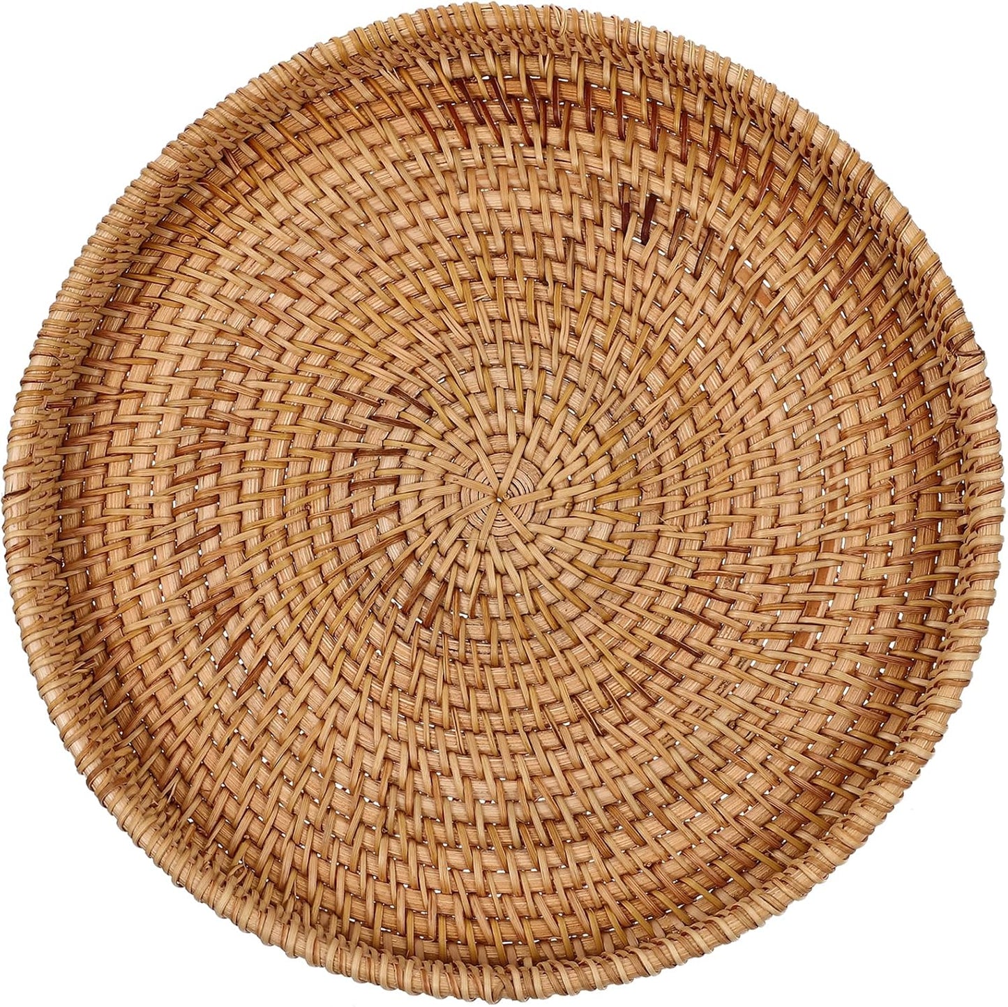 Zerodeko Rattan Charging Basket Serving Tray Fruit Plate Household Storage Tea Cup Accessory Perfect Present