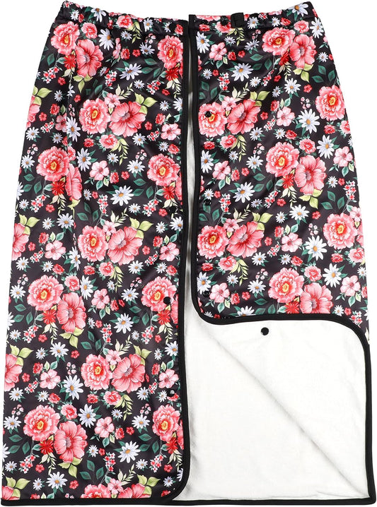 Large Cotton Wearable Incontinence Bed Pads Washable - Adult Diaper Skirt for Highly Absorbency - Washable Bed Mats for Bedwetting - Reusable Incontinence Bed Mattress Mats for Adults, Kids (Flower)