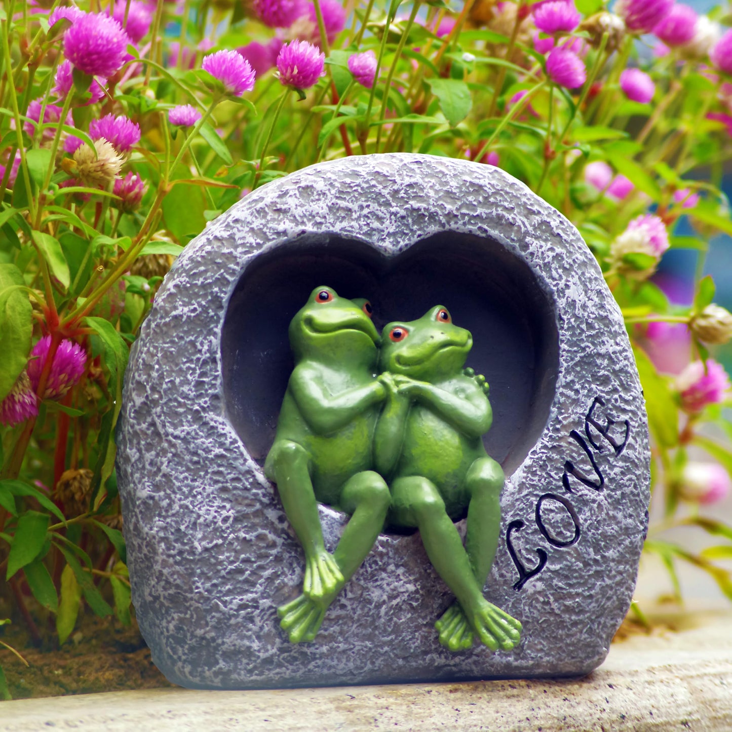 MeritMode Garden Frog Statue Outdoor- Waterproof Resin Happy Couple Frogs for Home Garden Patio Frog Decoration, Adorable Gift for Parents, Partner, Animals Lover