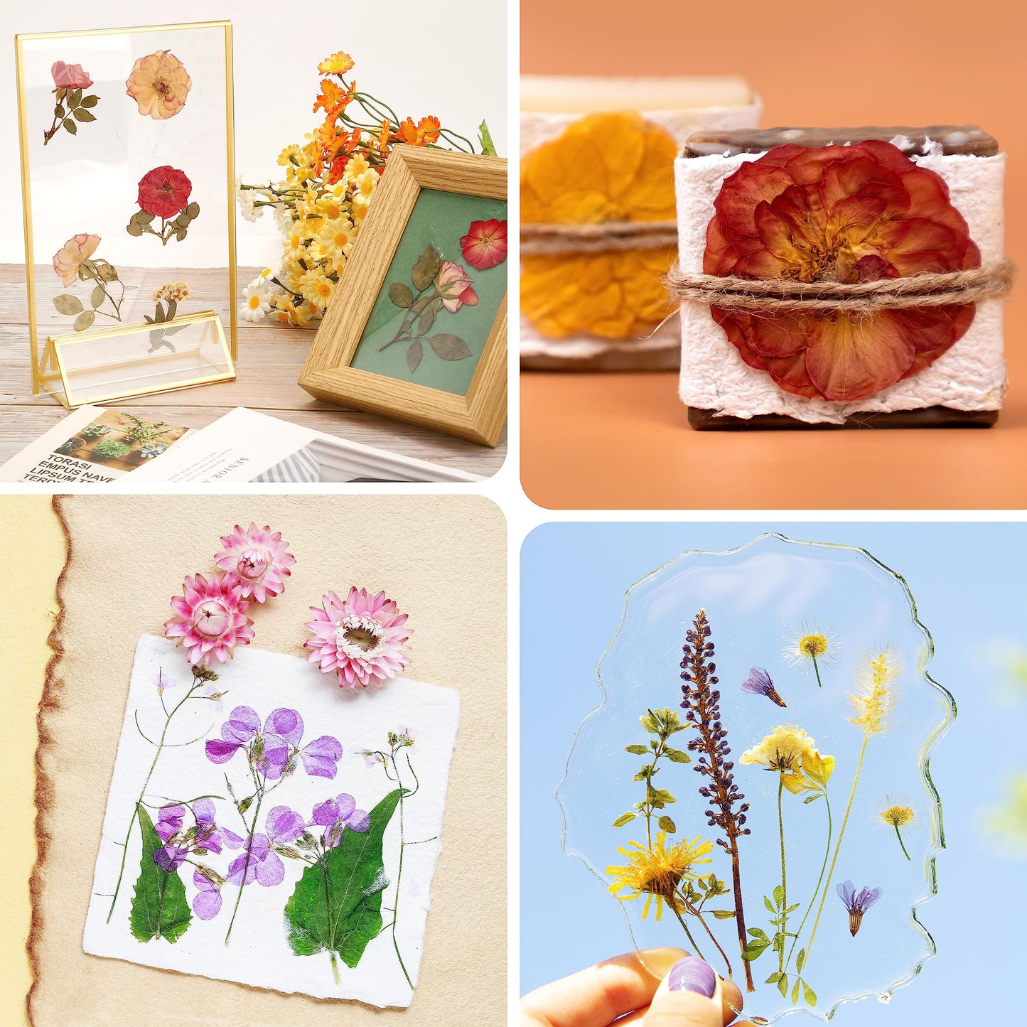 Aboofx Flower Press Kit, Craft Kits 11"x11" 10 Layers Wooden Flower Pressing Kit for Crafts Pressed Flowers and Plant for DIY Art, Preservation for Bookmark Frame Wedding Flower Drying