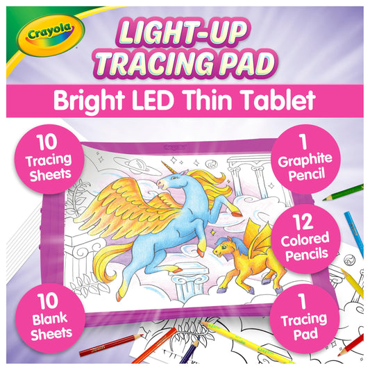 Crayola Light Up Tracing Pad Pink, Best Birthday Gifts for Girls & Boys, 6, 7, 8 Year Olds, Kids Toys, Light Box Art Kit for Kids [Amazon Exclusive]