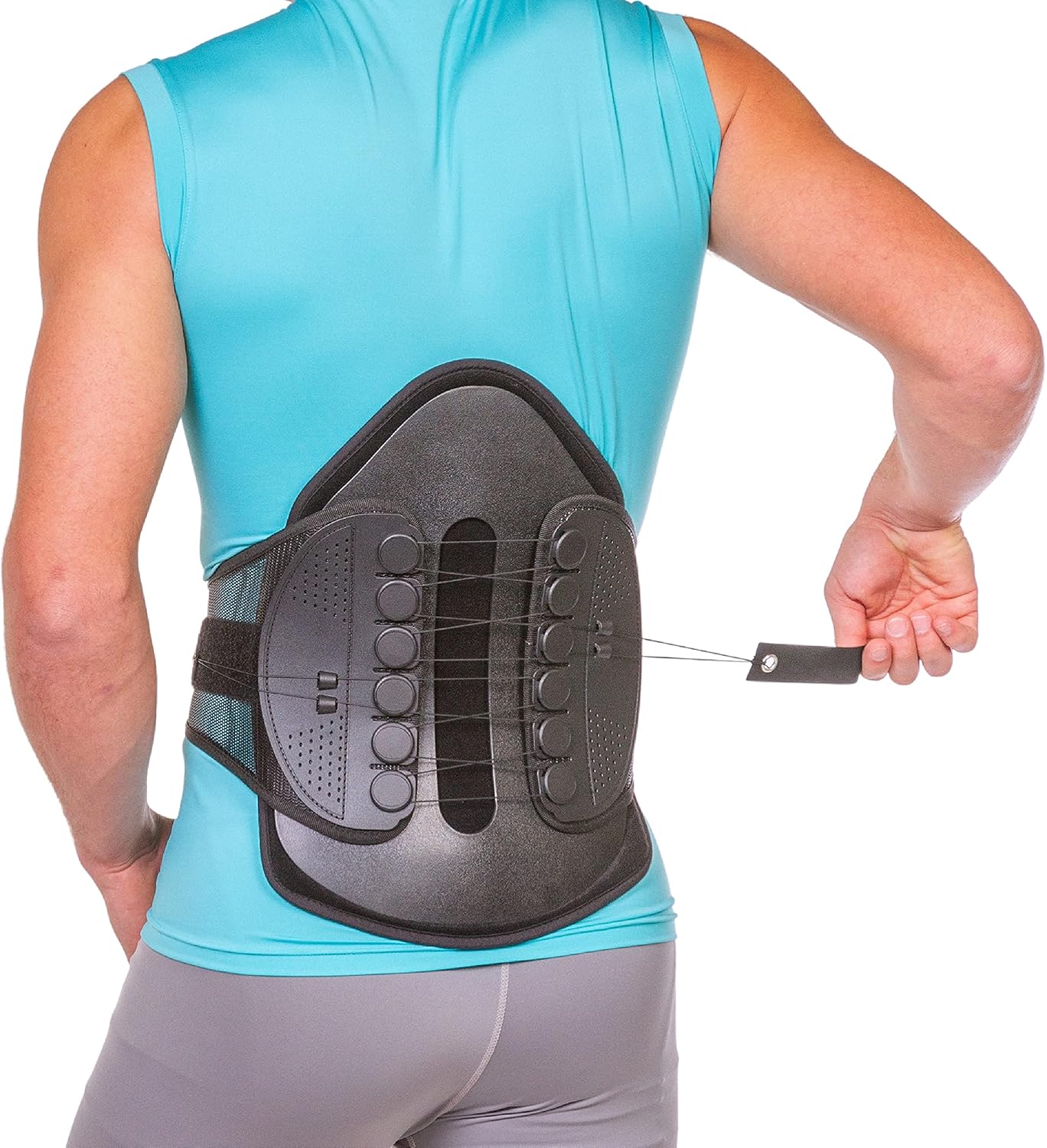 BraceAbility Lumbar Decompression Back Brace - Adjustable Semi-Rigid Lumbosacral Corset Belt for Discectomy, Laminectomy, Disc Injury, Back Muscle Spasms, Pre and Post Surgery Protection (Medium)