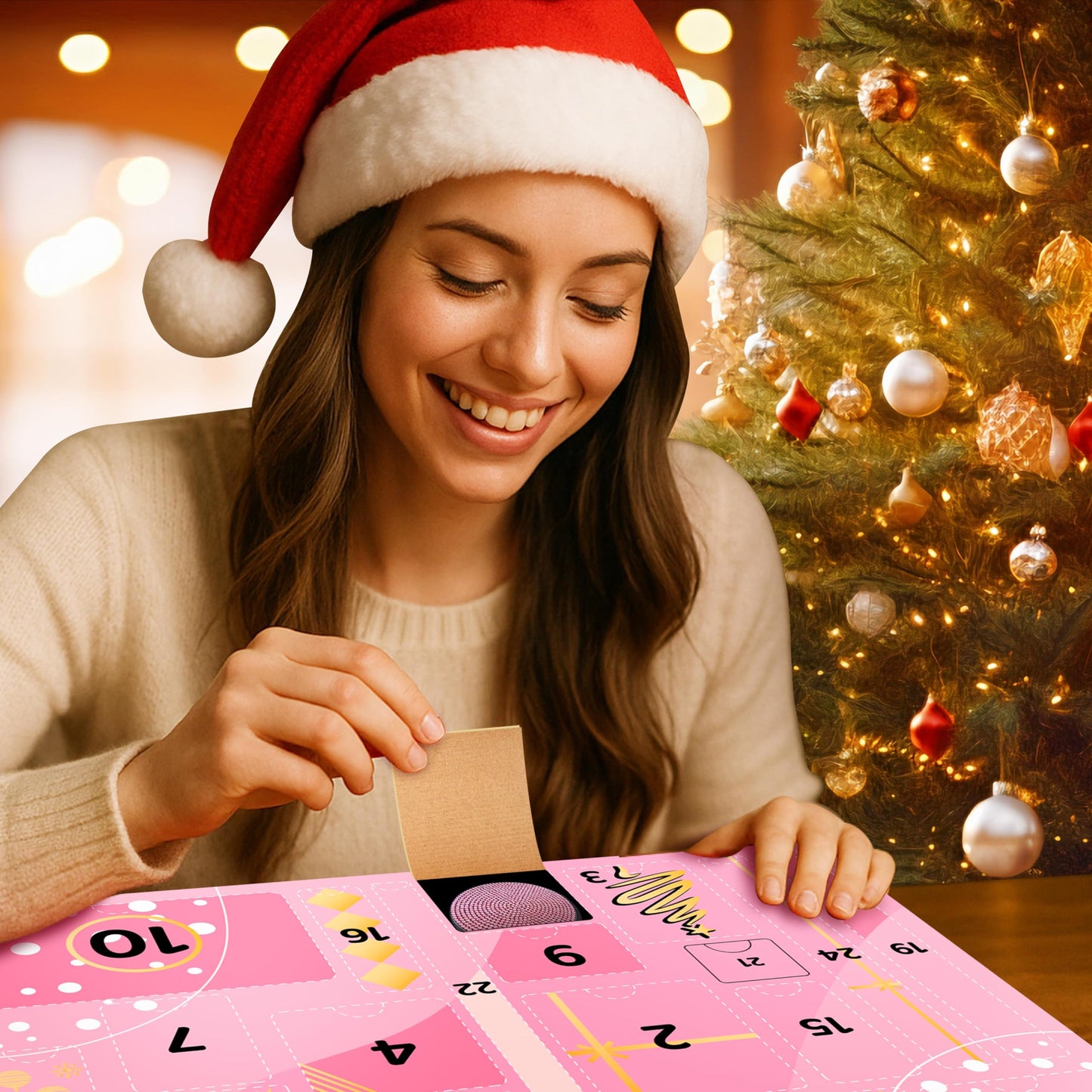 Advent Calendar 2025 for Women - 24 Days of Pink Car Accessories Gift Set, Christmas Countdown Calendar with Sparkly Interior Décor, Luxury Holiday Gifts for Wife, Girlfriend, Mom, Coworker
