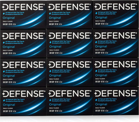 Defense Soap 12pk All Natural Tea Tree Bar Soap for Men | Made by Wrestlers with Tea Tree Oil & Eucalyptus Oil to Promote Healthy Skin