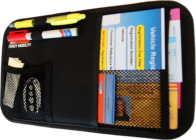 Car Sun Visor Organizer - Auto Accessories Document Holder - Car, Truck, SUV Registration & Insurance Storage Pouch - Road Trip Essentials Gift for Any Driver + 5Year Warranty (25 Pack)