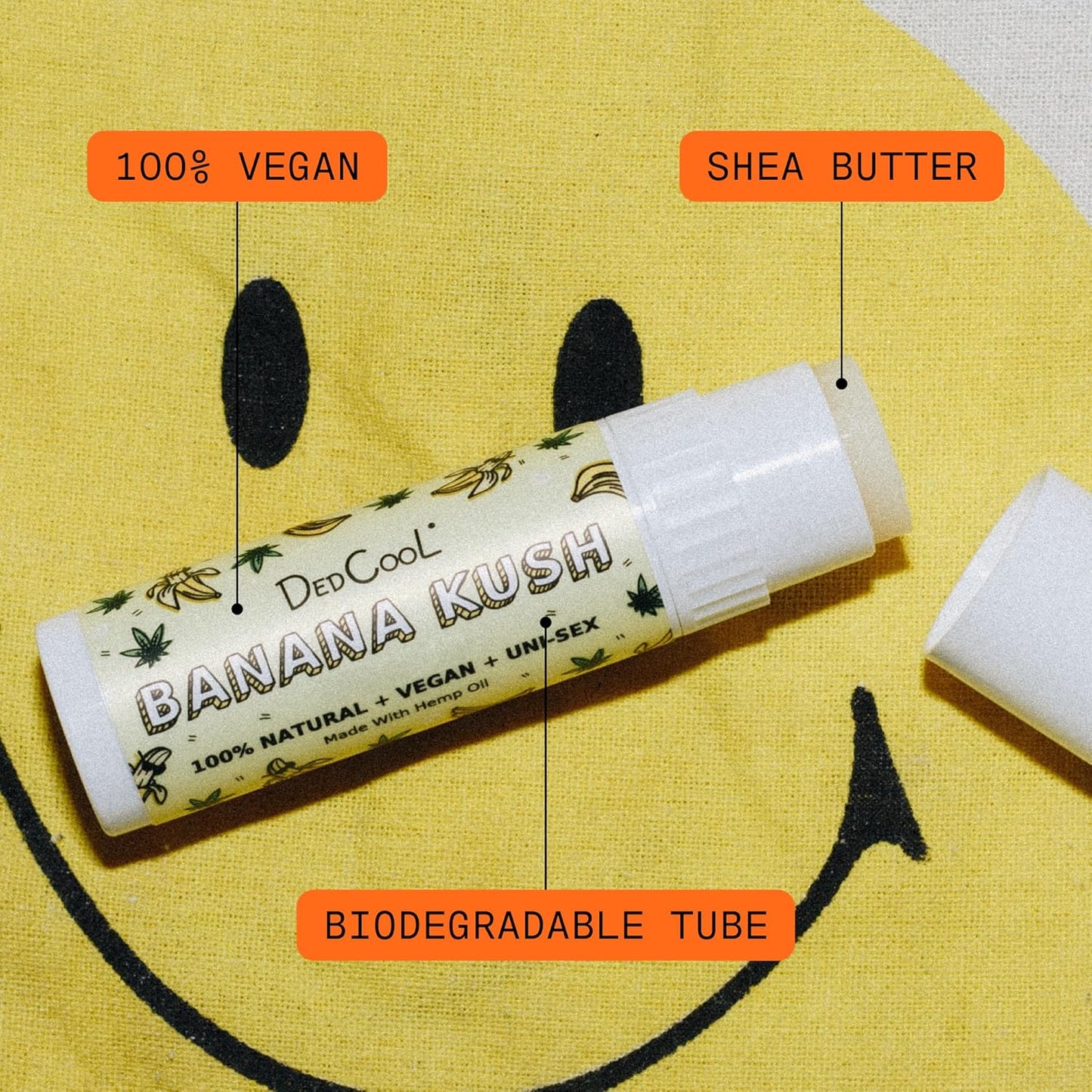 DedCool Lip Balm Stick (Cannabis) Jumbo, Vegan, Flavored, Coconut Oil Lip Balm, Long Lasting, Moisturization, Hydrates Dry & Chapped Lips, Vegan, Natural, Clean, Non-Toxic, Fragrance For All