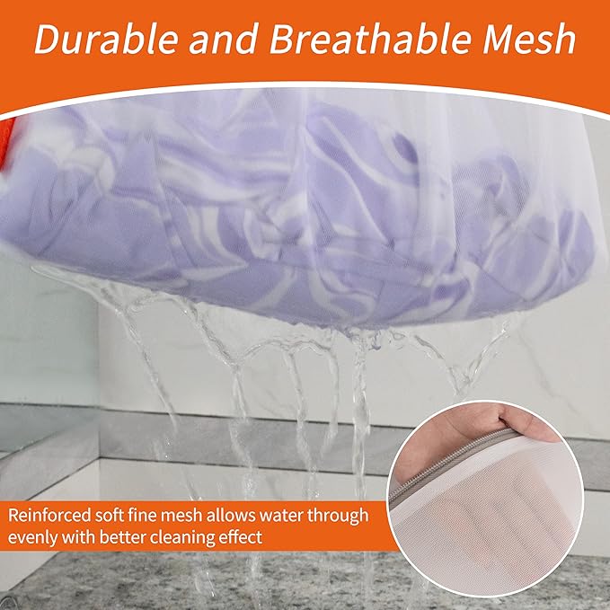 Polecasa 3Pcs Extra Durable Mesh Laundry Bags with Sturdy Zipper for Delicates 12 x 16 Inches (3 Medium)