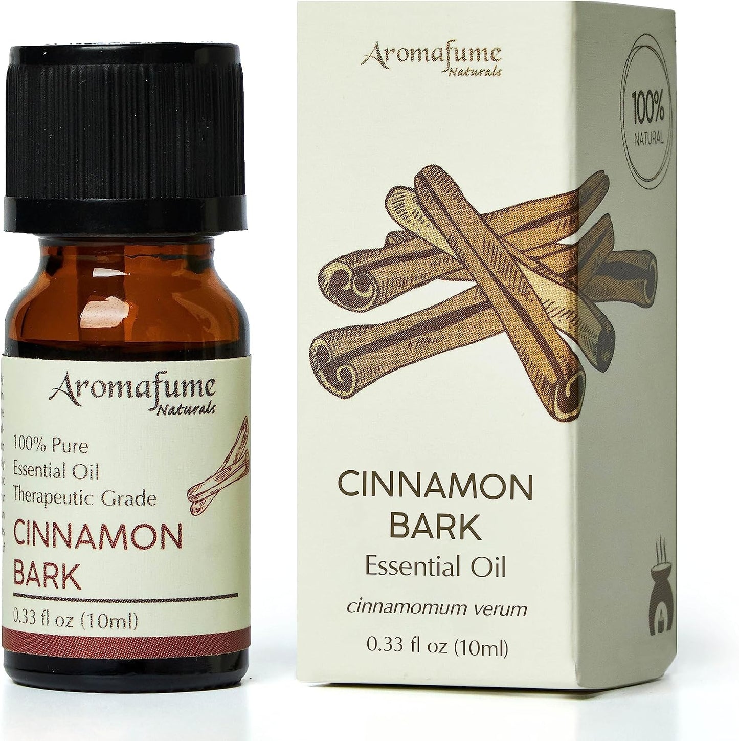 AROMAFUME Cinnamon Bark Essential Oil - 100% Natural, Therapeutic Grade Essential Oils - Pure, Comforting Aromatherapy Oil for Home Diffusers - Gifts for Her - 10ml
