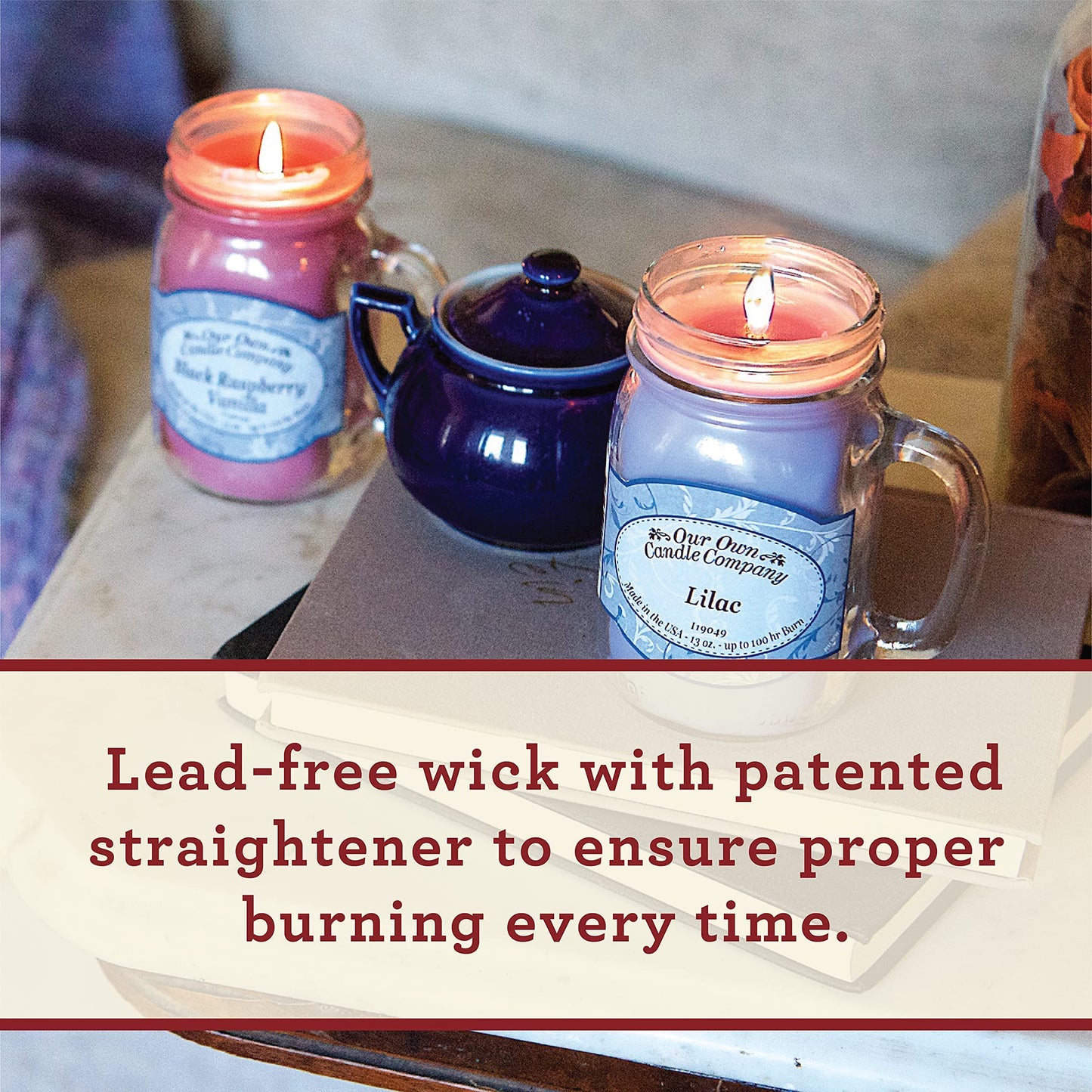 Our Own Candle Company, Snickerdoodle Scented Mason Jar Candle, 100 Hour Burn Time, 13 Ounces