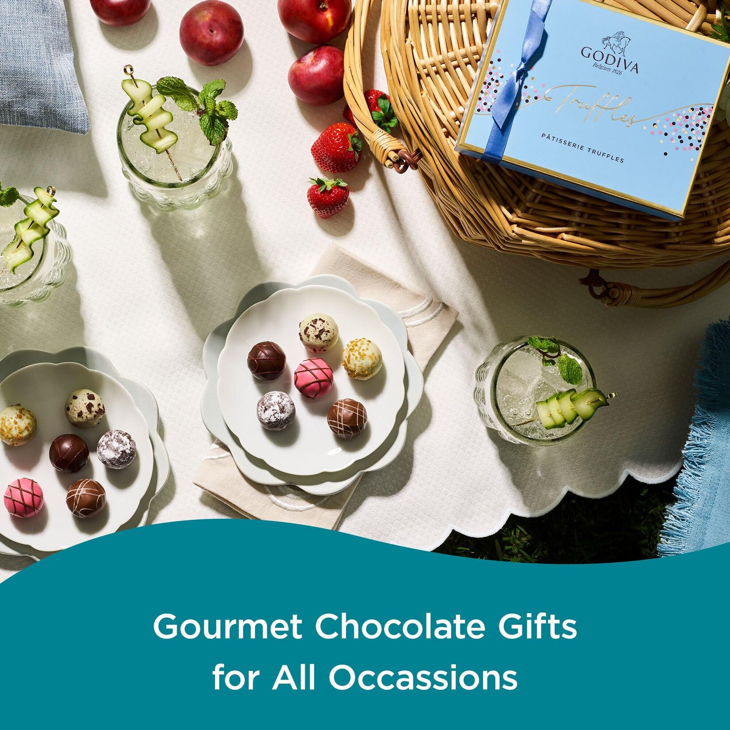 Godiva Assorted Chocolate Truffle Gift Box, Patisserie Dessert Gourmet Candy with Creamy Ganache, Gift Basket for Birthday, Thank You, Anniversary, Congratulations, 24-Piece