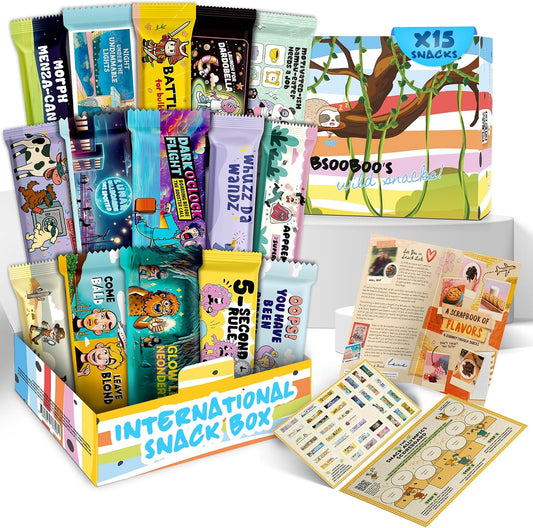 Midi Snack Box | Extraordinary Present for Special Moments | Multipack Hamper Gift of Sweet Candy | American Alike Old Fashioned Retro Turkish Treats | Paradise Jungle Themed Box | 11 Full-Size Snacks