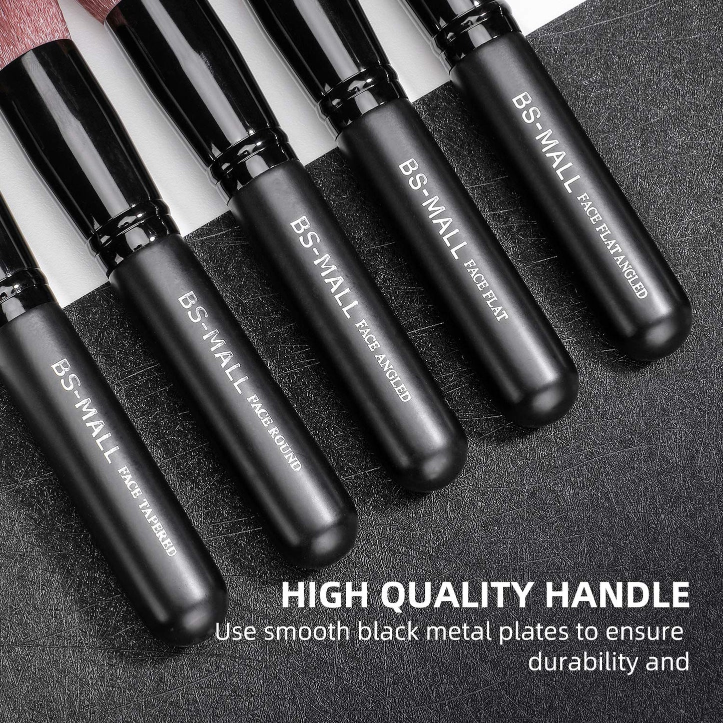 Makeup Brushes BS-MALL Premium Synthetic Foundation Powder Concealers Eye Shadows Makeup 14 Pcs Brush Set, Rose Golden, with Case (Black)