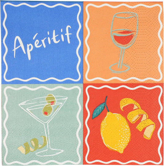 Talking Tables 20 x Summer Cocktail Napkins, Recycled Paper Serviettes for Picnics & Al Fresco Dining, Eco-Friendly & Recyclable, Ideal for Birthday Buffet, Weddings, BBQ, Decoupage 3ply 25cm