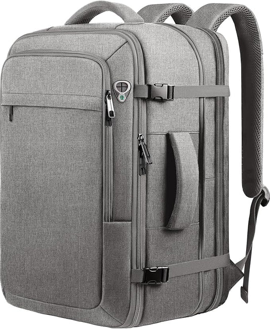 Travel Laptop Backpack for Men, 60L Extra Large TSA Approved Business Computer Bag, Water Resistant & Fits 18.4 Inch Laptop, Grey