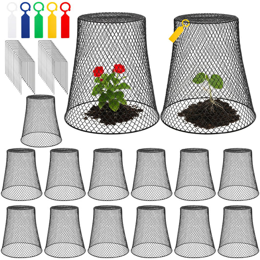 SOUJOY 15 Pcs 12 Inch Large Chicken Wire Cloche Plant Protector Cover, Heavy Duty Metal Garden Plant Protector from Animals, Plant Cages for Keeping Bunnies, Chickens, Squirrels, Birds Other Out