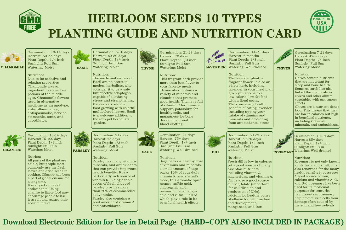 Meekear 10 Herb Seeds Garden Starter Grow Kit with White Pots, Markers, Nutritional Soil, Watering, Herb Clipper, Complete Indoor Potted Plant Growing Set for Kitchen DIY