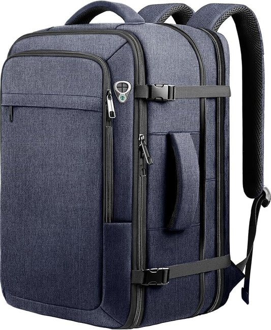 60L Extra Large Laptop Backpack for Men, TSA Approved Water Resistant Computer Bag for Business Travel, Fits 18.4 Inch Laptop, Blue