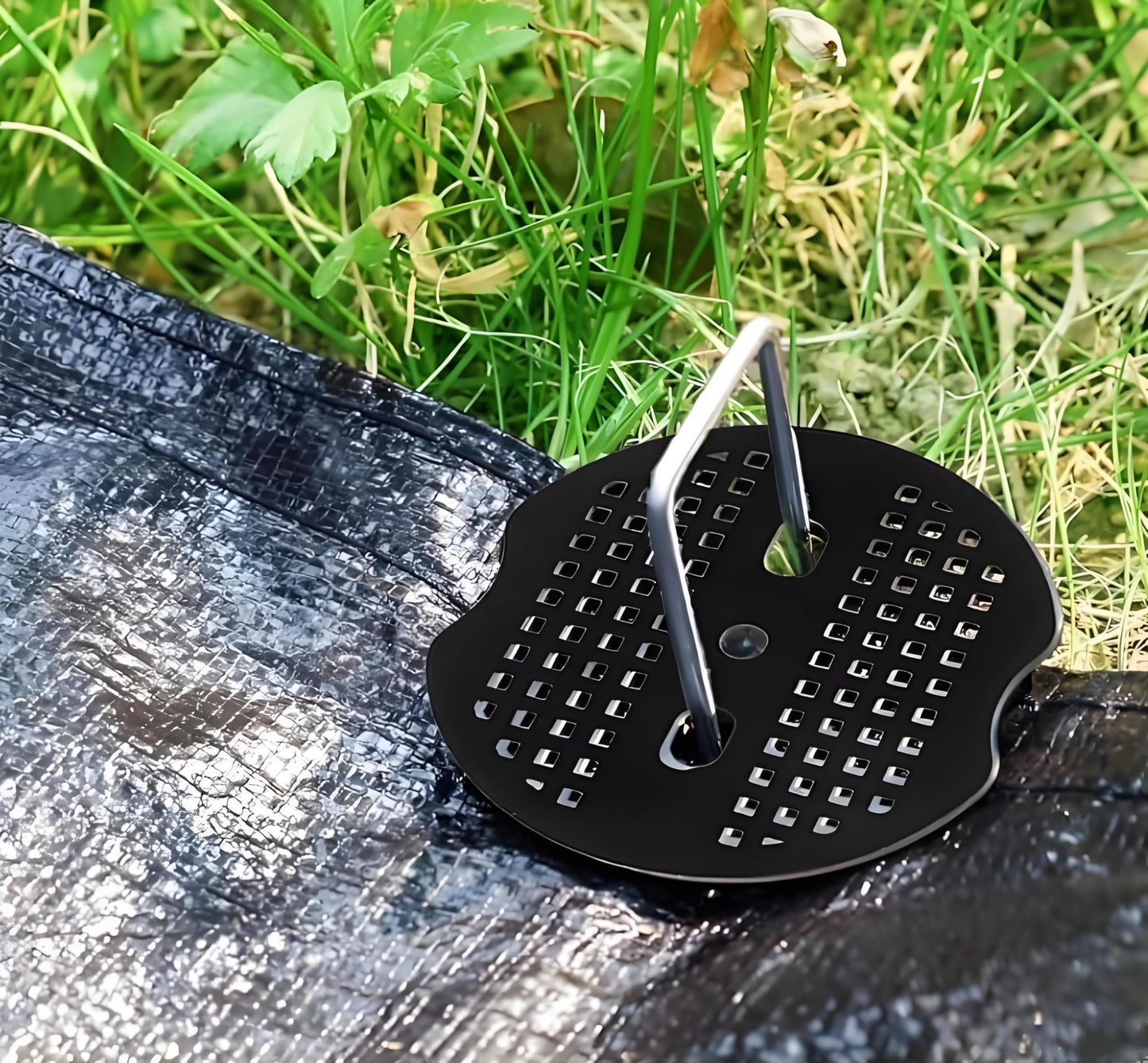 10 Inch 100 PCS Galvanized Landscape Staples with 100 PCS Gasket, Landscape Fabric Pins Stakes Lawn Ground Cover Graden Staples Spikes Weed Barrier Stakes