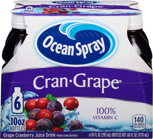 Ocean Spray Cran-Grape Juice Drink, 10 Ounce Bottle (Pack of 6)