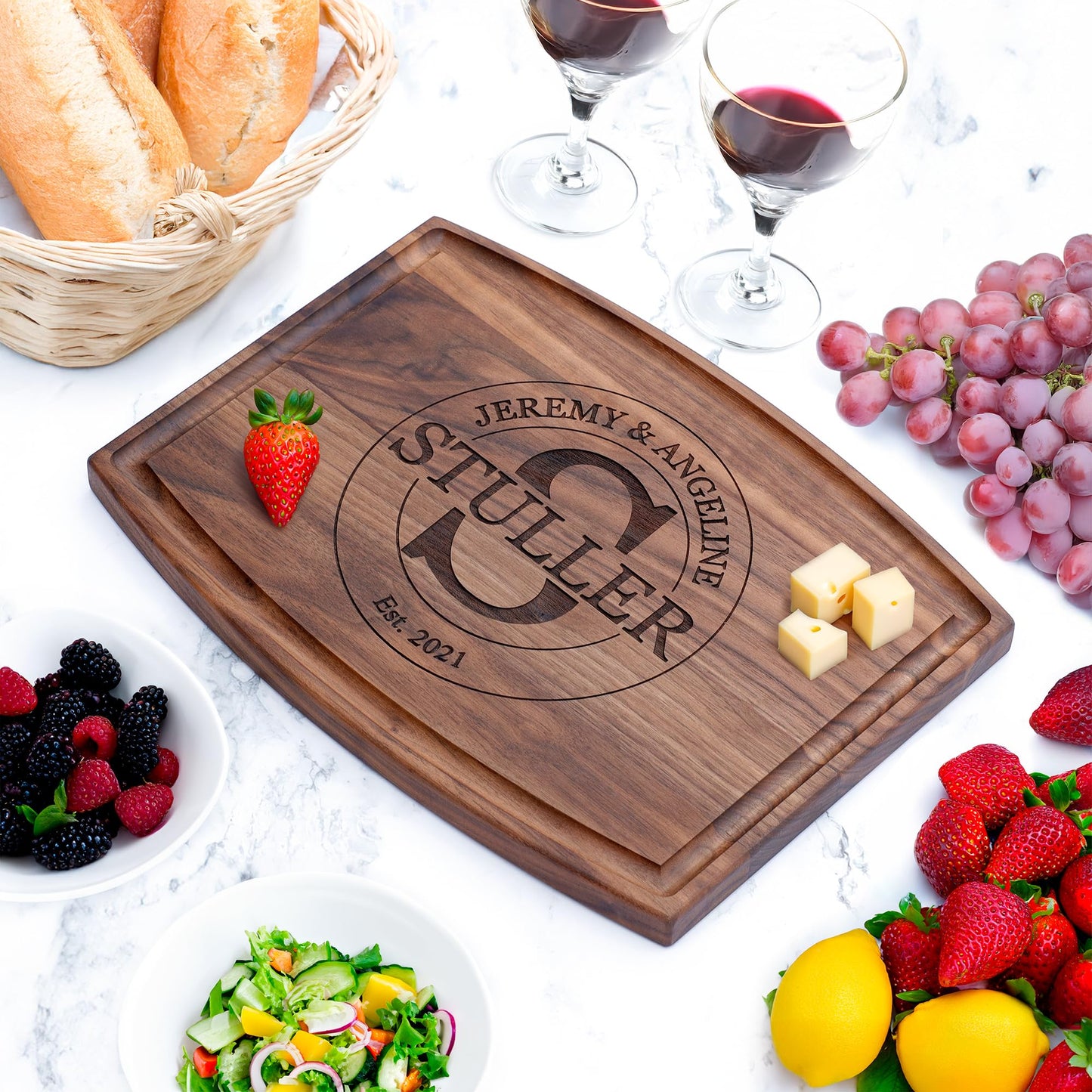 Wood Personalized Cutting Board, Engraved Custom Charcuterie Boards - Wedding gift, Custom Anniversary Gift for Couple, Bridal shower, Housewarming, Anniversary, Present for engagement