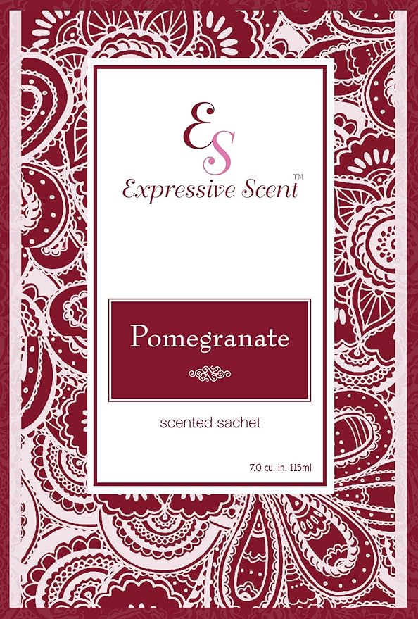 Expressive Scent â Home Fragrance Aromatic Sachets: Premium Long-Lasting Aroma, for Drawers Dressers Closets Car Kitchen, Pomegranate