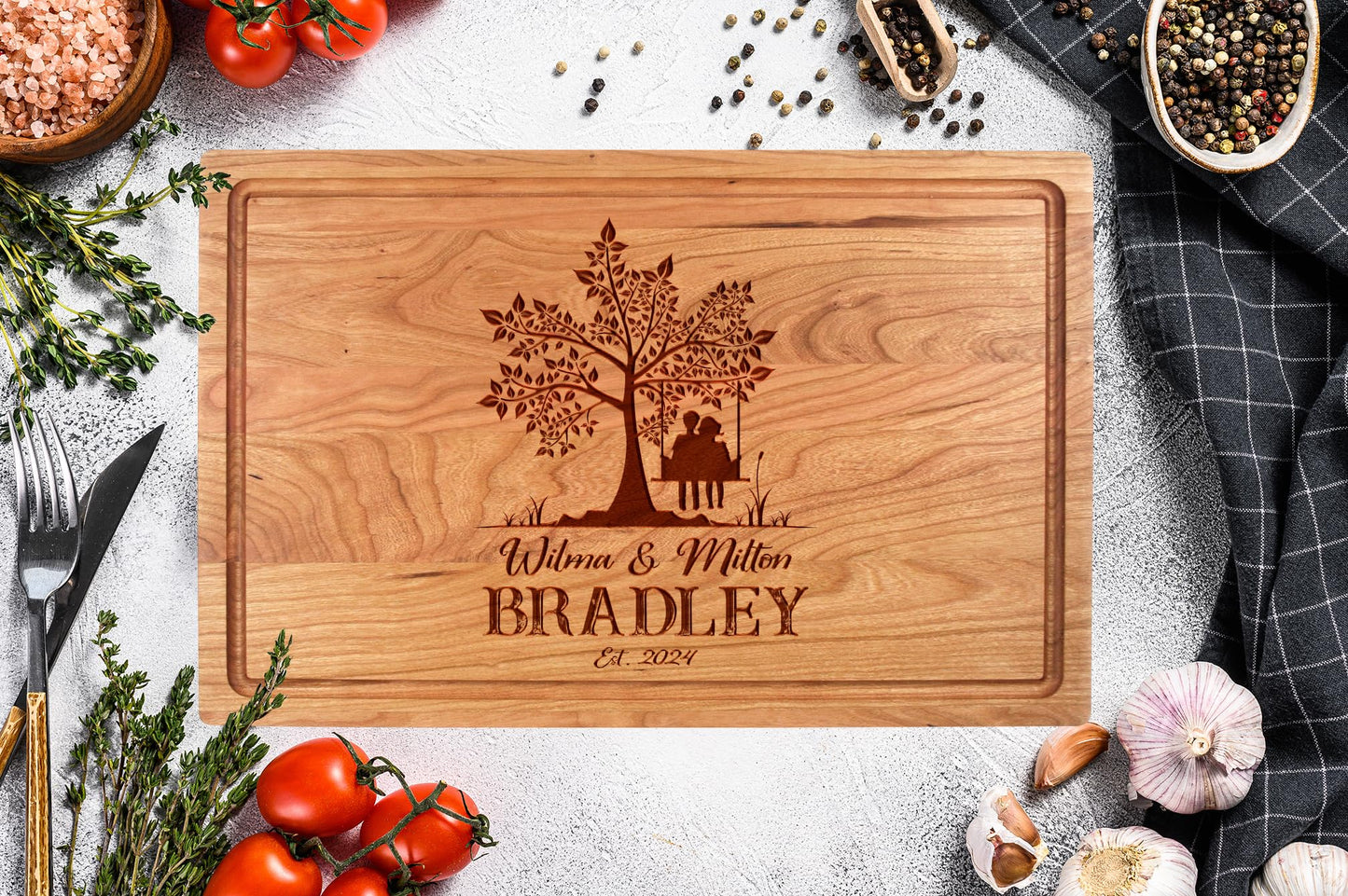 Personalized Engraved Cutting Board - Custom Gift for Couples, Newlyweds, Weddings, Anniversaries, Housewarming, Christmas, or Special Occasions - Unique Keepsake for Loved Ones