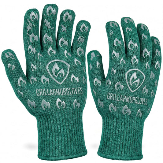 Grill Armor Oven Gloves with Fingers â 932Â°F Heat, Fire & Cut Resistant Mitts for BBQ, Grill, Cooking, Grilling, Baking, Smoker & Fire Pit