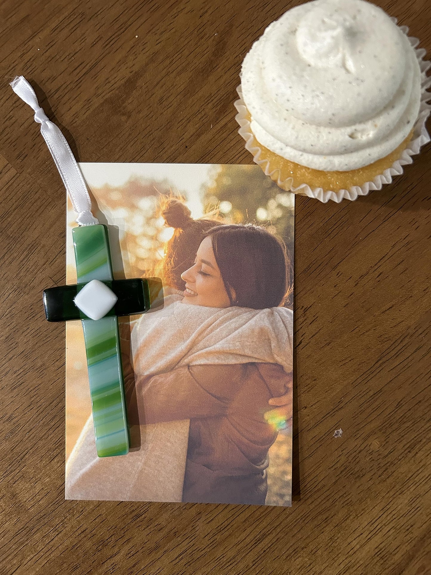 Birthday Cross - Handmade in USA Glass Cross with Sentiment - Christian Birthday Gift for Friends/Colleagues/Family