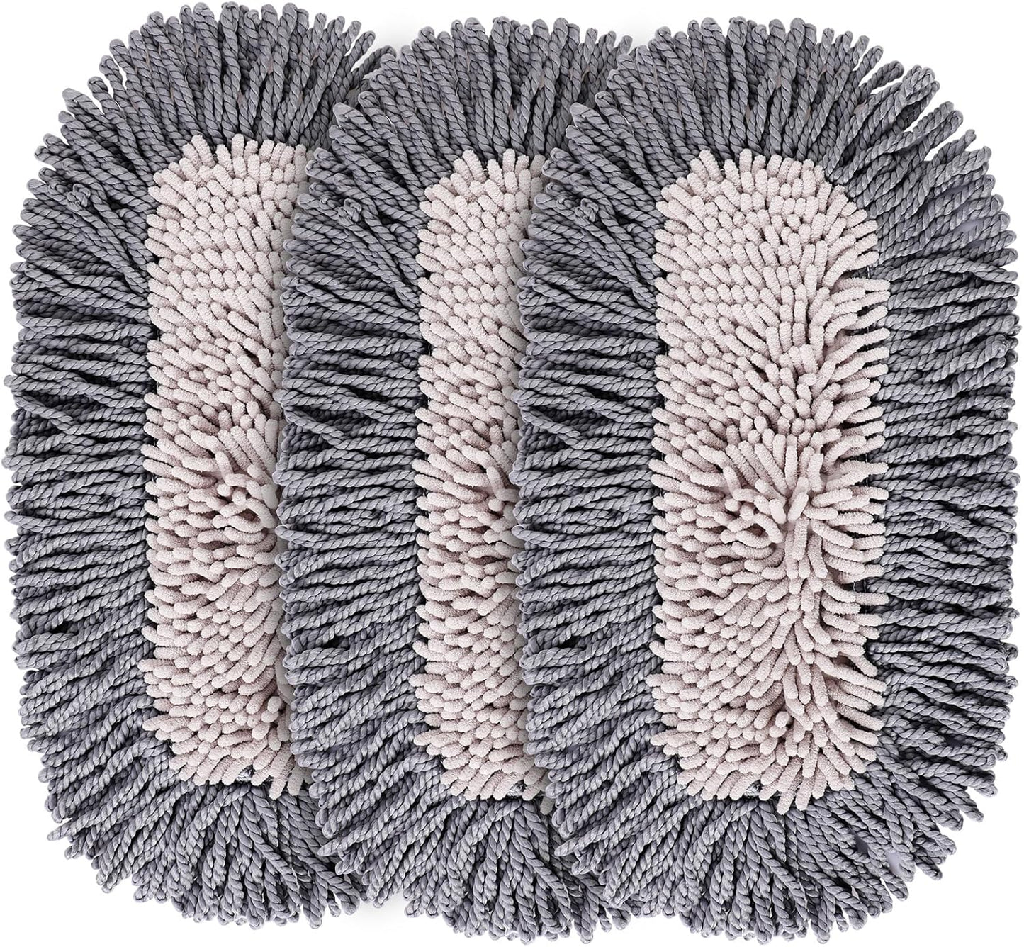 CLEANHOME Microfiber Dust Mop Replacement Pads for Hardwood Floor Cleaning, Washable and Reusable Chenille Mop Pads 3 Packs