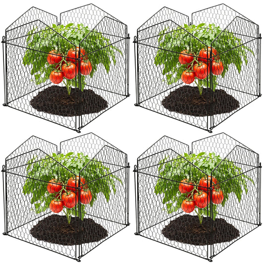DECOHS 4 Packs Chicken Wire Cloche Plant Protectors from Animals Garden Plant Cage Protector - Wire Plant Protectors to Keep Animals Out
