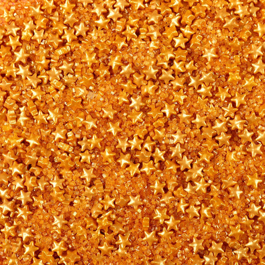 Gold Sprinkles for Cakes Decorating, Star Sprinkles Mix for Cupcake and Cake Toppers Edible Gold Stars Cake Decorations, Dessert Decoration
