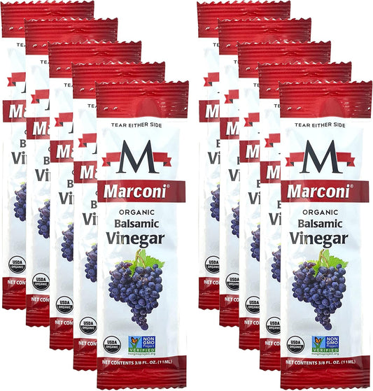 Crait Organic Balsamic Vinegar Packets 10 Pack On the Go Salad Dressing, Balsamic Vinegar Individual Packets, Balsamic Vinegar Portion Control Packs