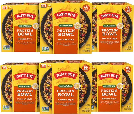 Tasty Bite Mexican Protein Bowl, 8.8 Ounce, Pack of 6, Ready to Eat, Microwaveable, Vegan, 12g Plant Protein, Tangy Citrus