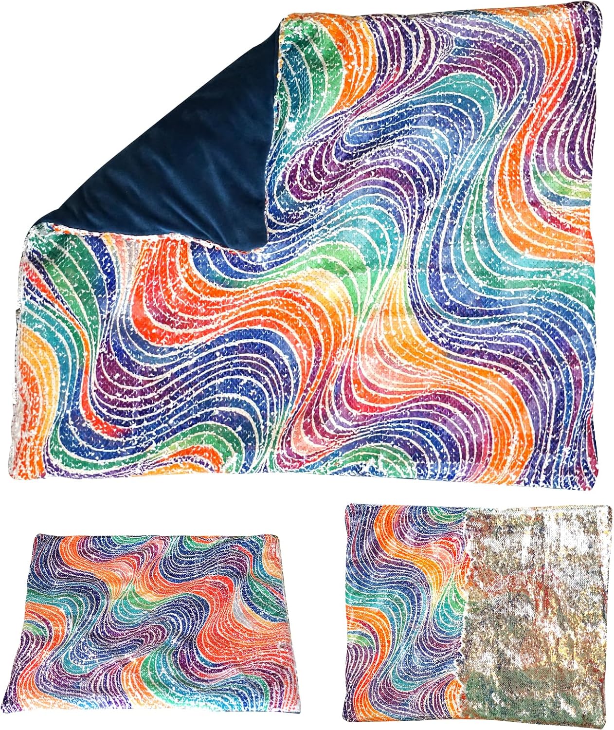 Weighted Lap Pad for Kids – 20”x17”, 5lbs – Sequin Sensory Blanket for Tactile Stimulation – Calming Aid & Autism Sensory Tool