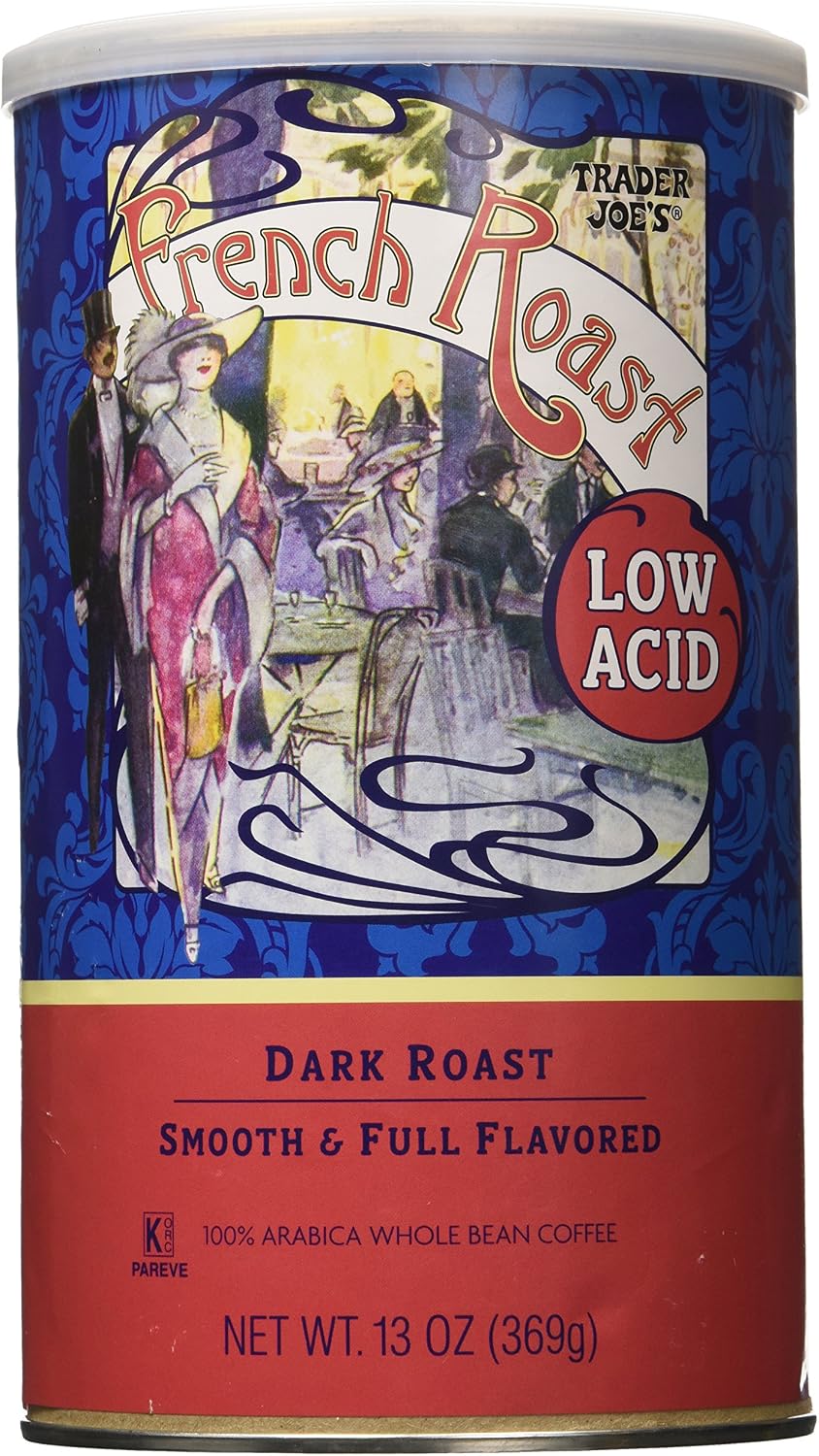 Trader Joe's Low Acid French Roast Coffee - 13 Oz. (Dark Roast, Whole Bean)