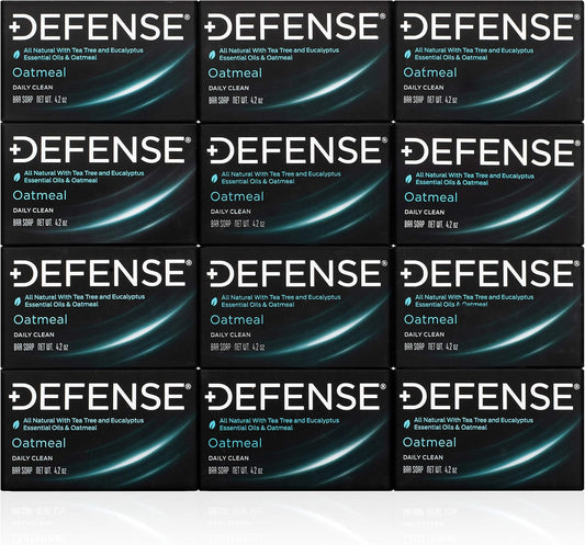 Defense Soap 12pk All Natural Oatmeal Bar Soap for Men | Made by Wrestlers with Tea Tree Oil & Eucalyptus Oil to Promote Healthy Skin