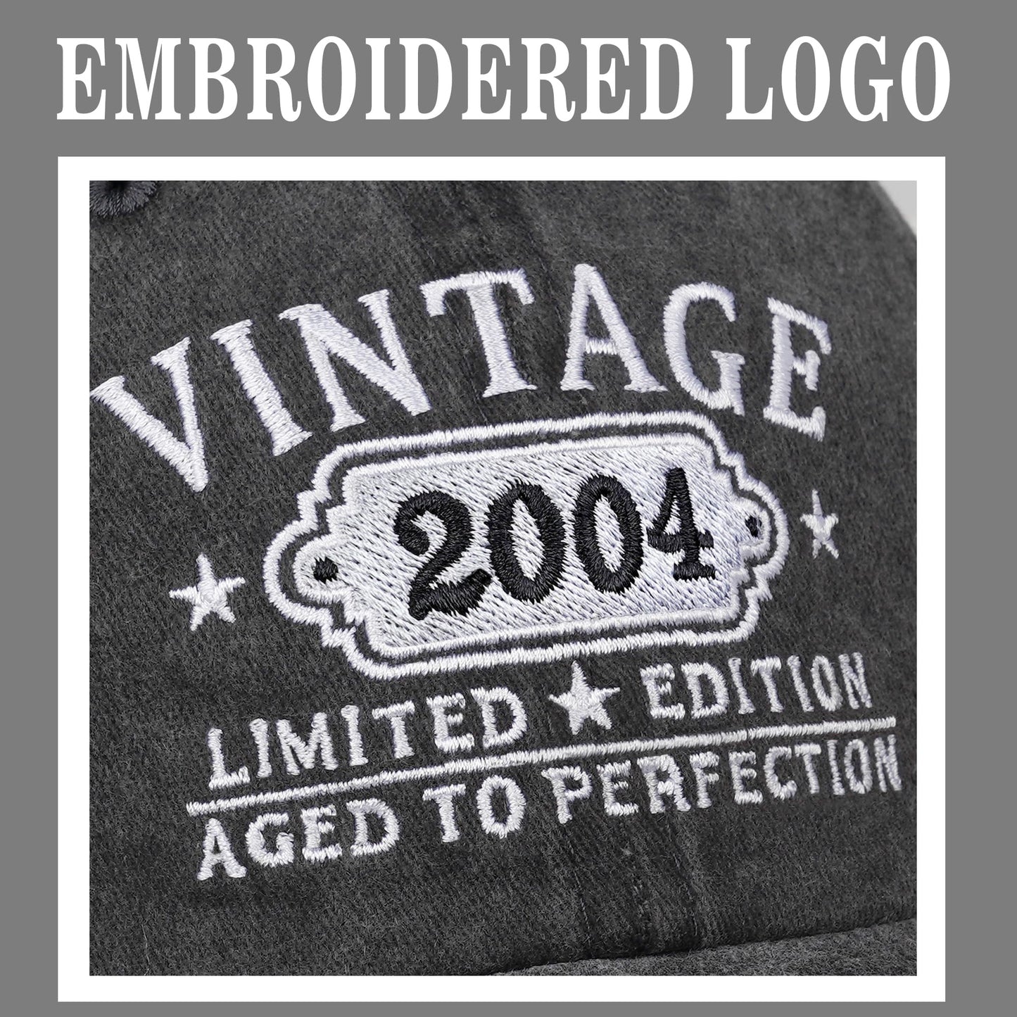 21st Birthday Gifts for Her Him Vintage 2004 Hats Turning 21 Gift Ideas for Men Women Black Hat (Black)