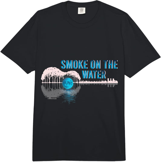 Guitar Lake Shadow Love Guitar Smoke on Water Guitar Comfort Colors Adult Heavyweight T-shirt