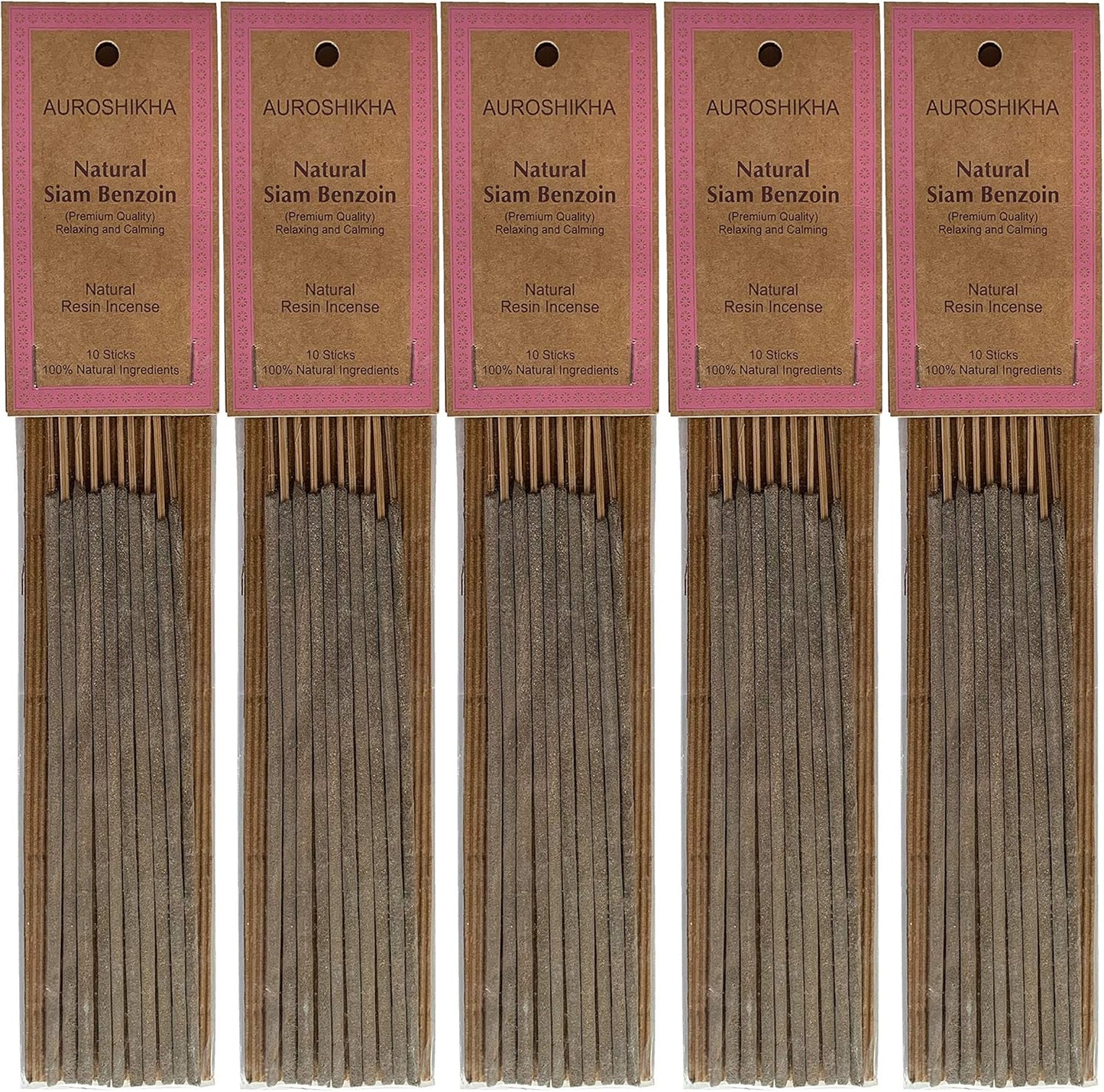 Siam Benzoin Natural Resin Incense Stick (5 Pack Total of 50 Sticks)