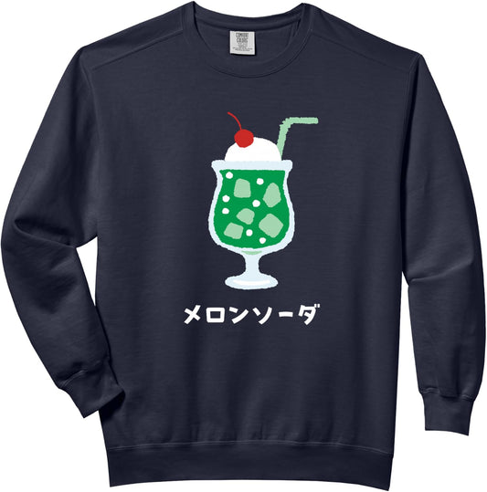 Retro Japanese Green Melon Soda Juice Drink Japan 70s 80s Comfort Colors Adult Sweatshirt