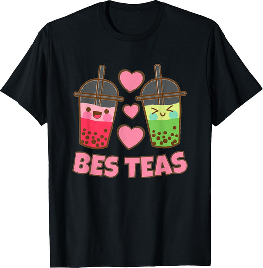 BES Teas Besties Cute Kawaii Bubble Tea Boba Best Friend T-Shirt Small