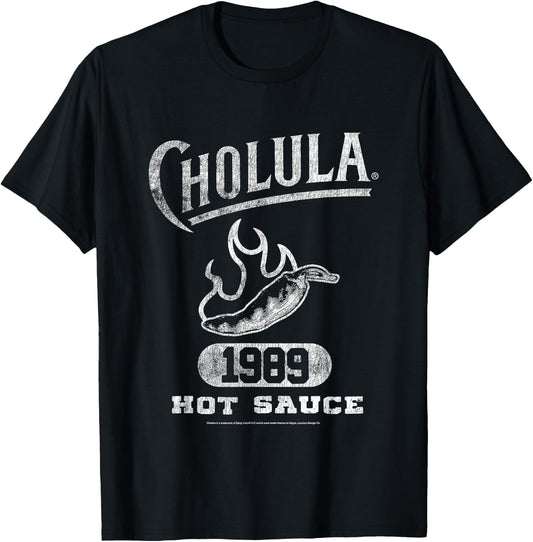 Cholula Vintage Varsity Pepper Since 1989 Hot Sauce T-Shirt