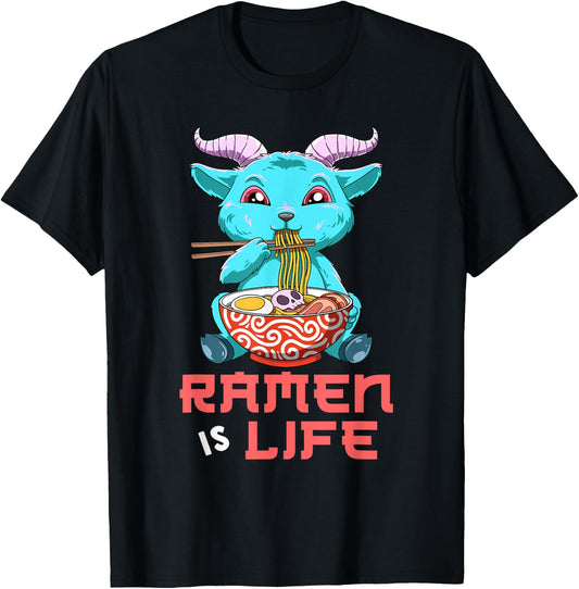 Creepy Pastel Goth Ramen Baphomet Ramen is Life T-Shirt