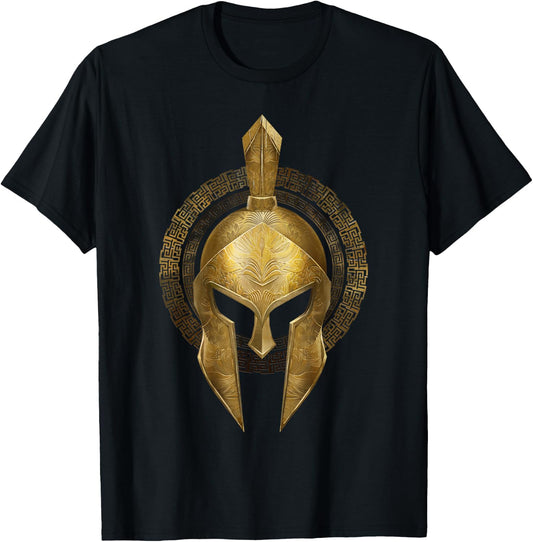 Spartan Helmet Warrior Gold Gladiator Sparta Greek Gym T-Shirt